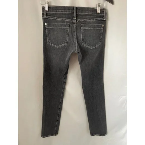 Flying Monkey Charcoal Black Fade Distressed Skinny Bottom Jeans - Picture 4 of 9